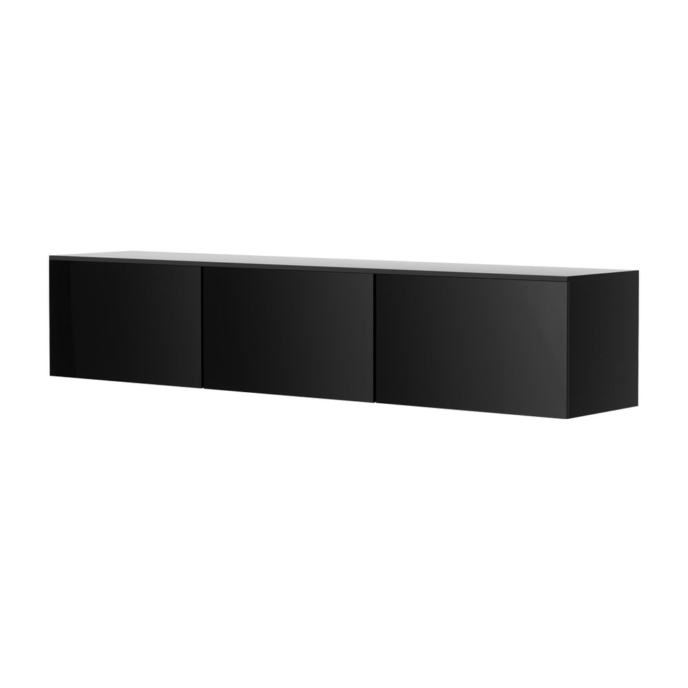 TV Units: Artiss Floating Entertainment Unit TV Cabinet High Glossy Black 3 Cabinets 200CM