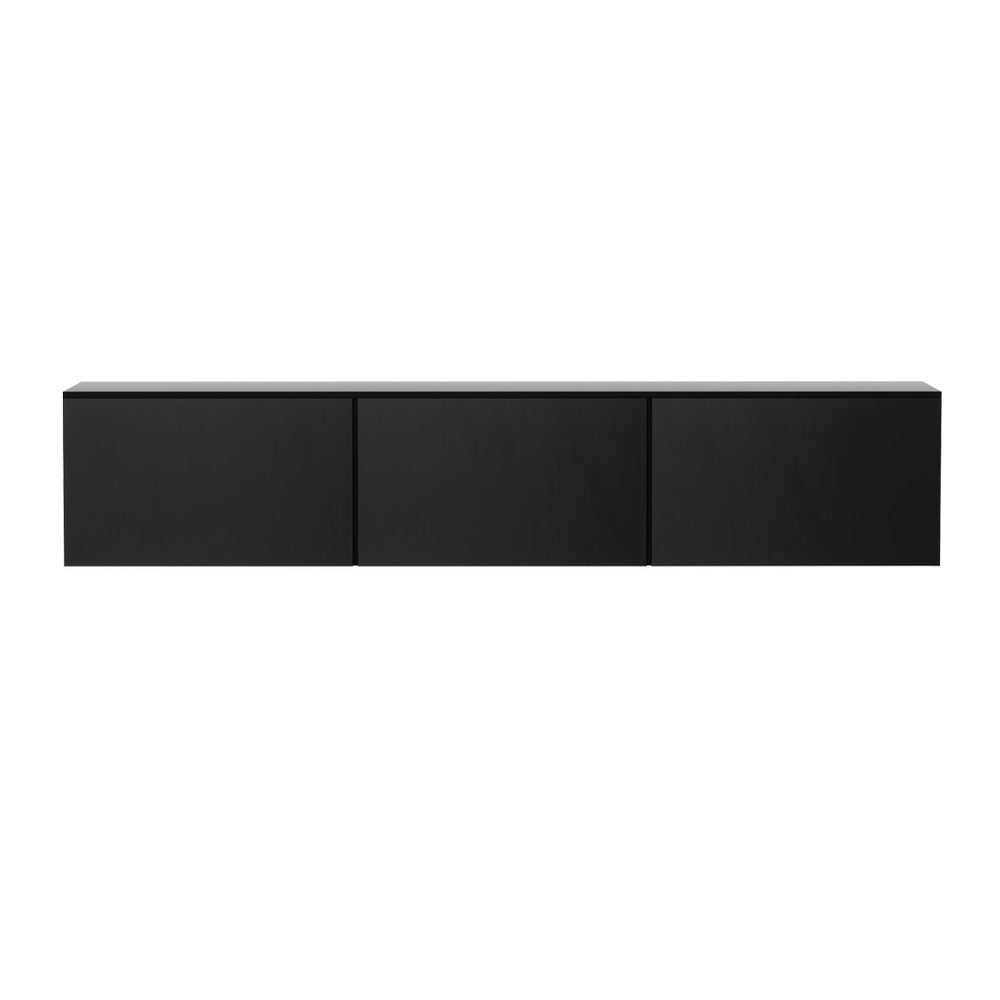 TV Units: Artiss Floating Entertainment Unit TV Cabinet High Glossy Black 3 Cabinets 200CM