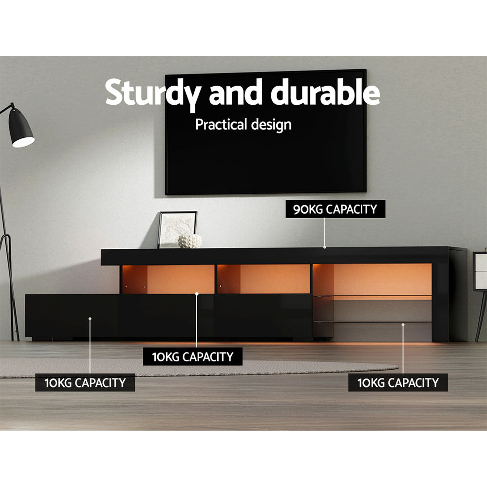 TV Units: Artiss Entertainment Unit TV Cabinet LED 215cm Black Caya