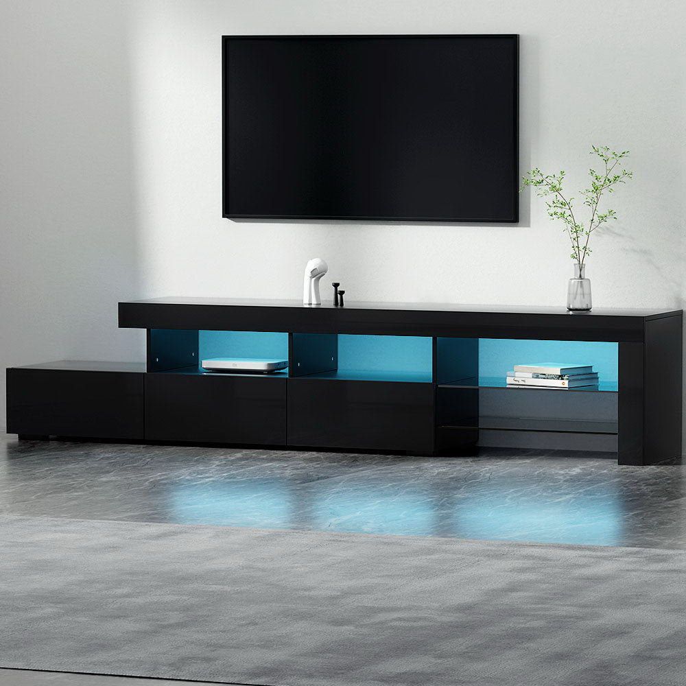 TV Units: Artiss Entertainment Unit TV Cabinet LED 215cm Black Caya