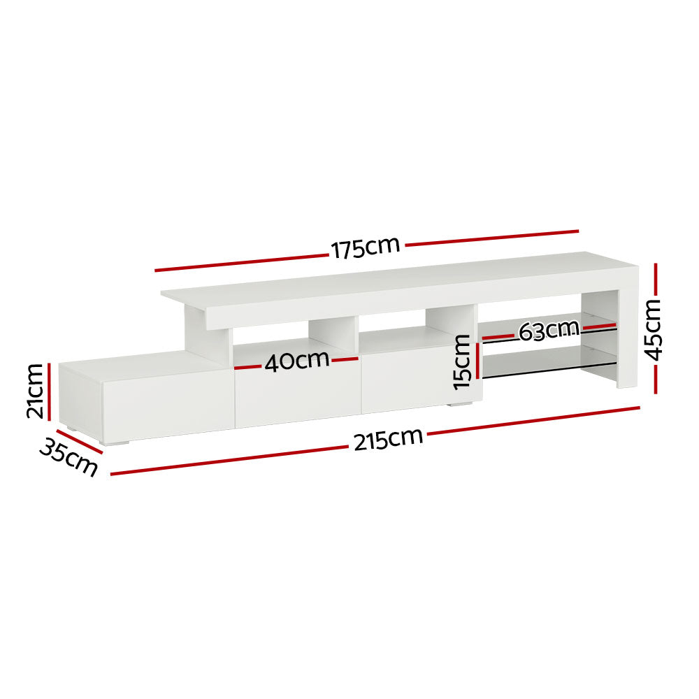 TV Units: Artiss Entertainment Unit TV Cabinet LED 215cm White Caya