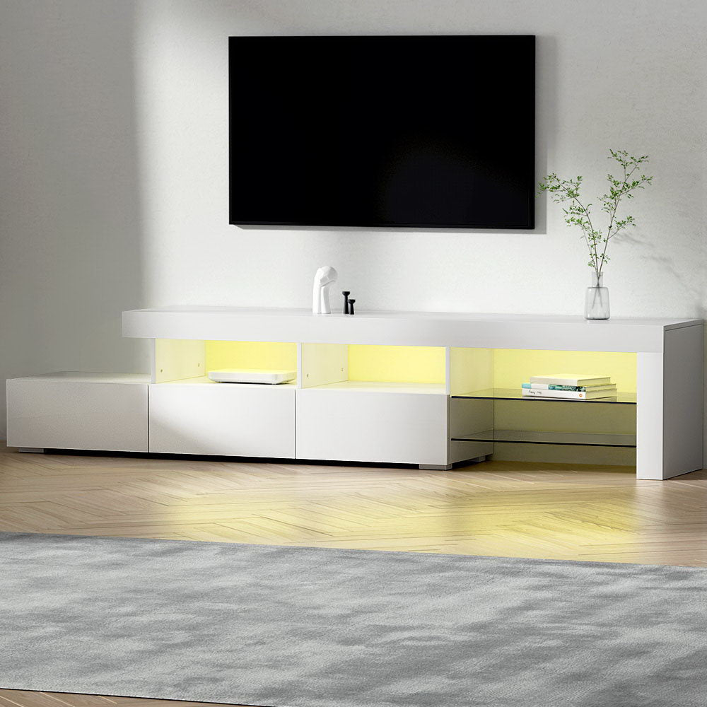 TV Units: Artiss Entertainment Unit TV Cabinet LED 215cm White Caya