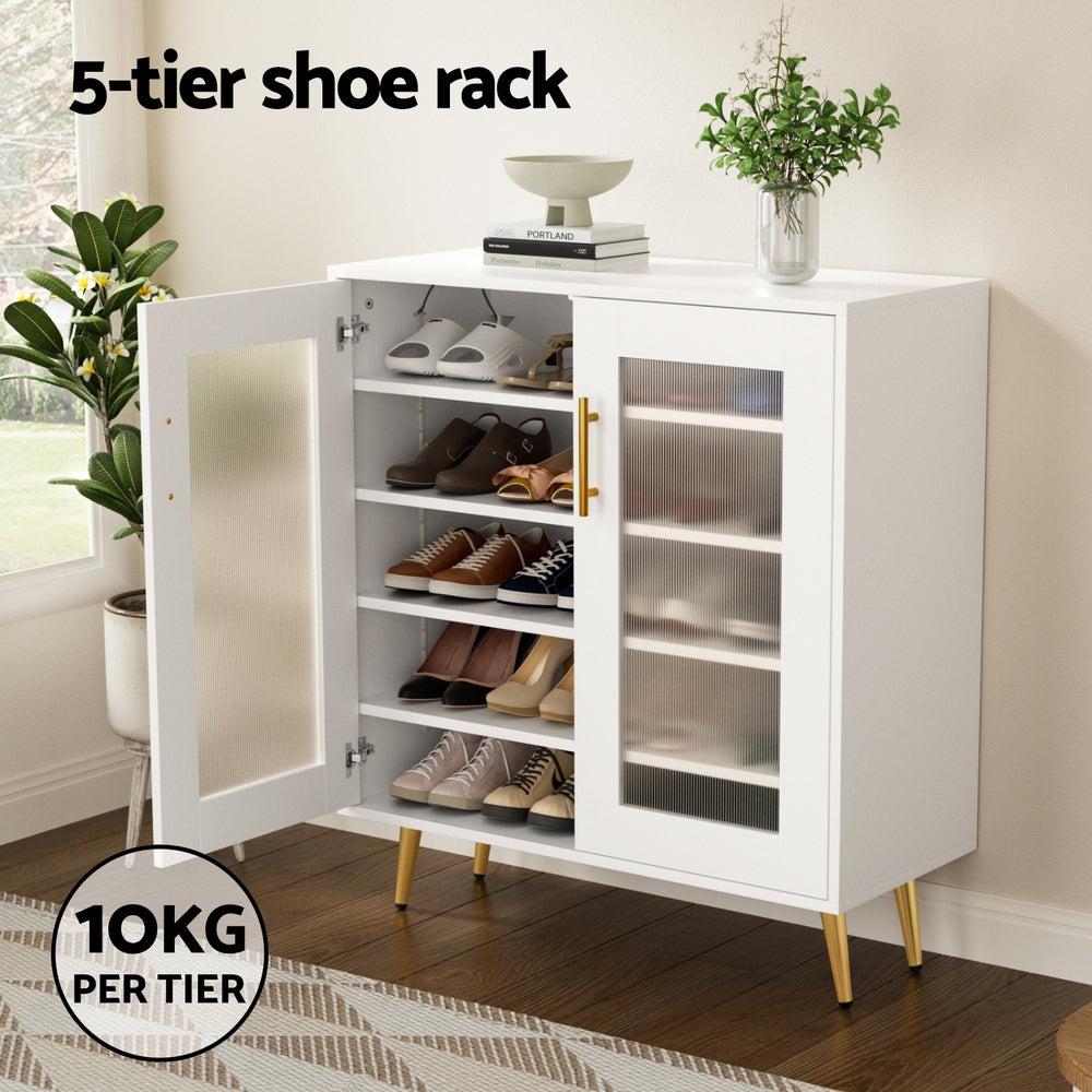 Shoe Storage: Artiss Shoe Rack 5-tier 20 Pairs Storage LED Light