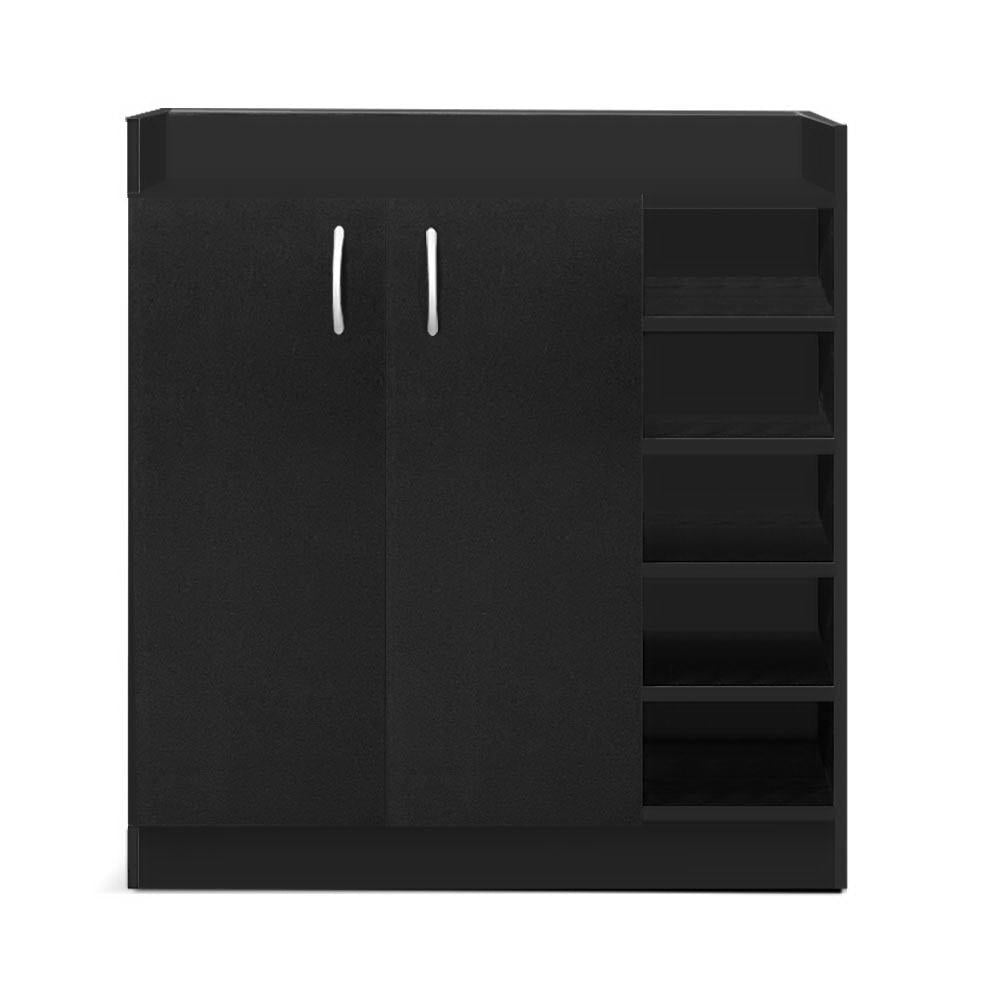 Shoe Storage: Artiss Shoe Rack Cabinet 21 Pairs Adjustable Shelves Black Clair