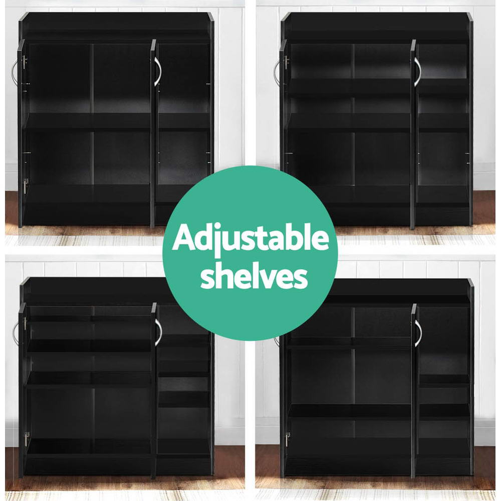 Shoe Storage: Artiss Shoe Rack Cabinet 21 Pairs Adjustable Shelves Black Clair