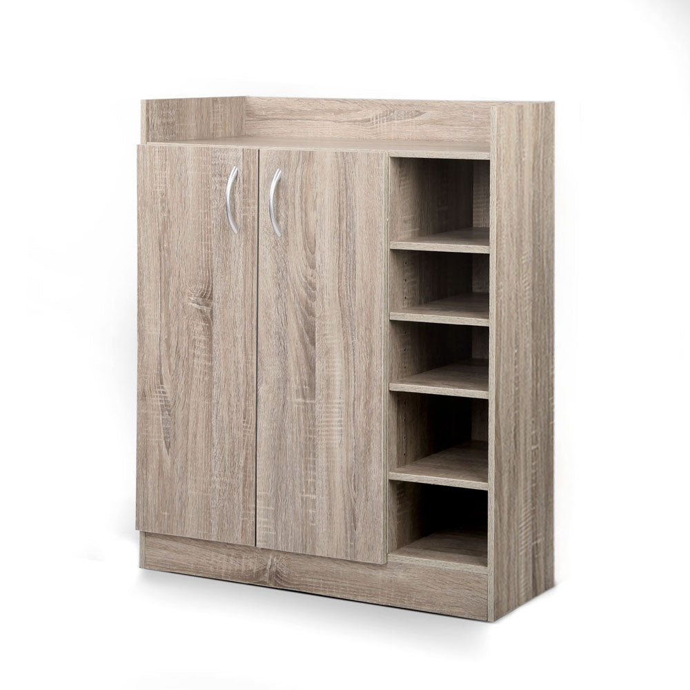 Shoe Storage: Artiss Shoe Rack Cabinet 21 Pairs Adjustable Shelves Pine Clair