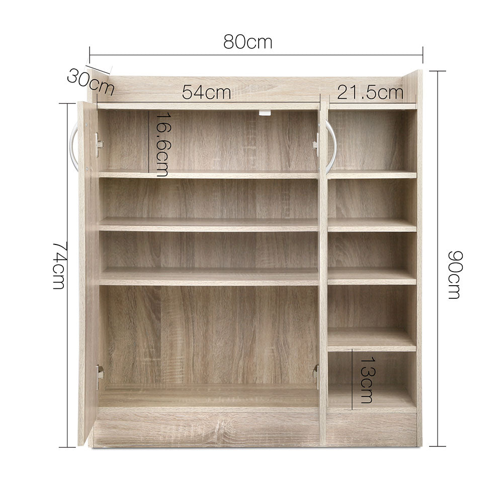 Shoe Storage: Artiss Shoe Rack Cabinet 21 Pairs Adjustable Shelves Pine Clair