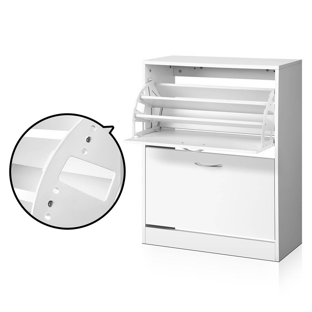 Shoe Storage: Artiss Shoe Rack Cabinet Adjustable Shelves 24 Pairs White Iris