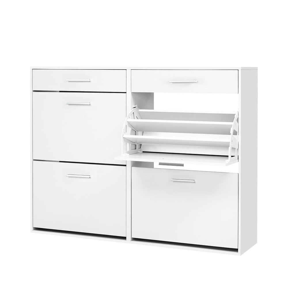 Shoe Storage: Artiss Shoe Rack Cabinet 36 Pairs Adjustable Shelves White Sara
