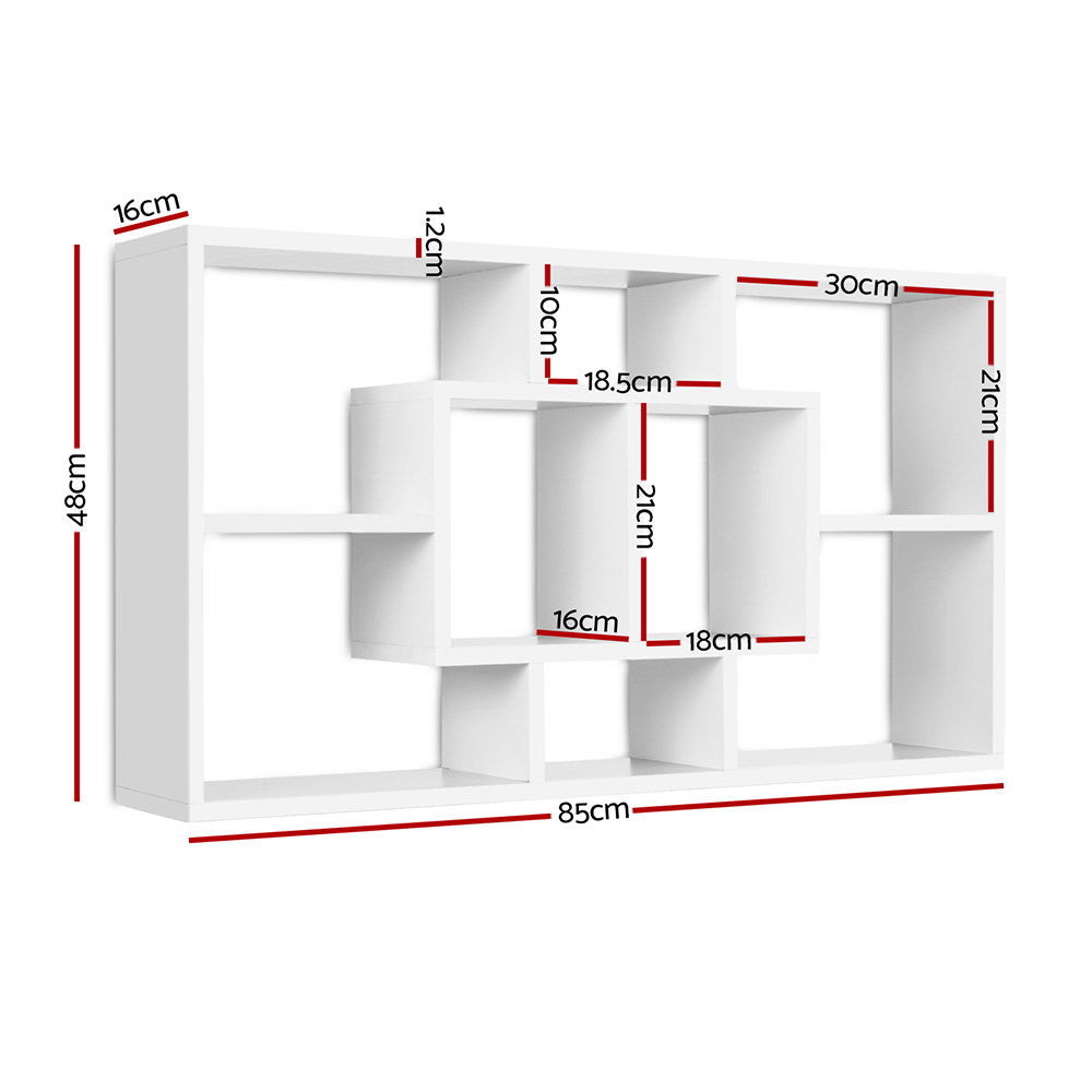 Bookcases & Shelves: Artiss Floating Wall Shelves Bookshelf White