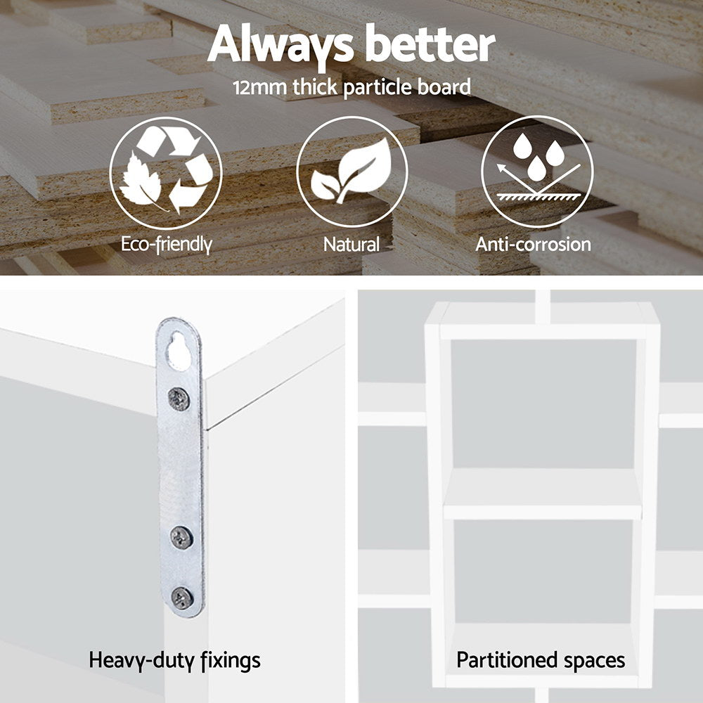 Bookcases & Shelves: Artiss Floating Wall Shelves Bookshelf White