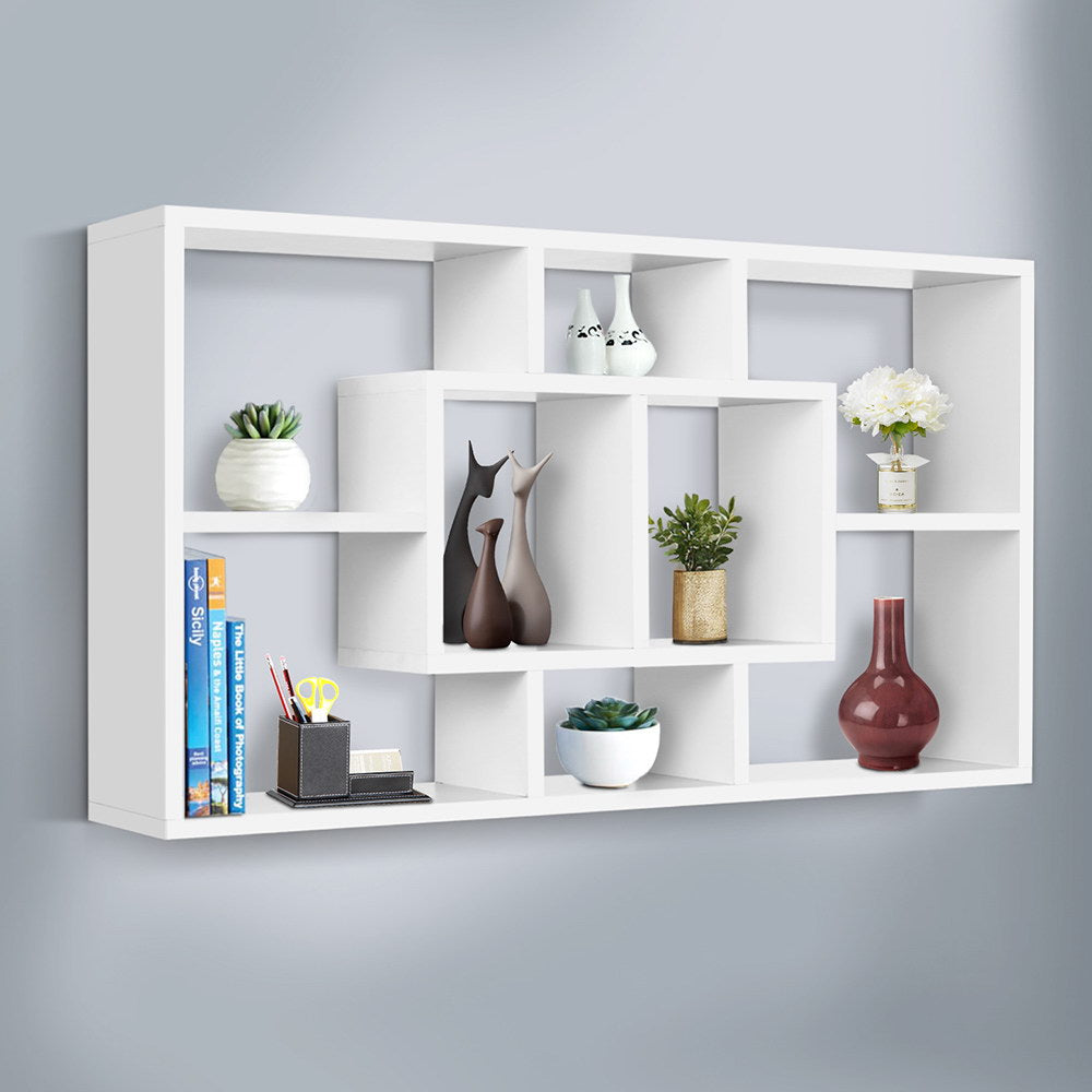 Bookcases & Shelves: Artiss Floating Wall Shelves Bookshelf White