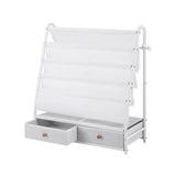 Kid's Bookcases & Shelves: Keezi Kids Bookshelf Metal Storage Rack Toy Organiser Display Shelf Drawer White