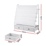Kid's Bookcases & Shelves: Keezi Kids Bookshelf Metal Storage Rack Toy Organiser Display Shelf Drawer White