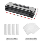 Devanti Food Vacuum Sealer Machine Sealing Cutter 4 Modes Storage Bags 4 Rolls