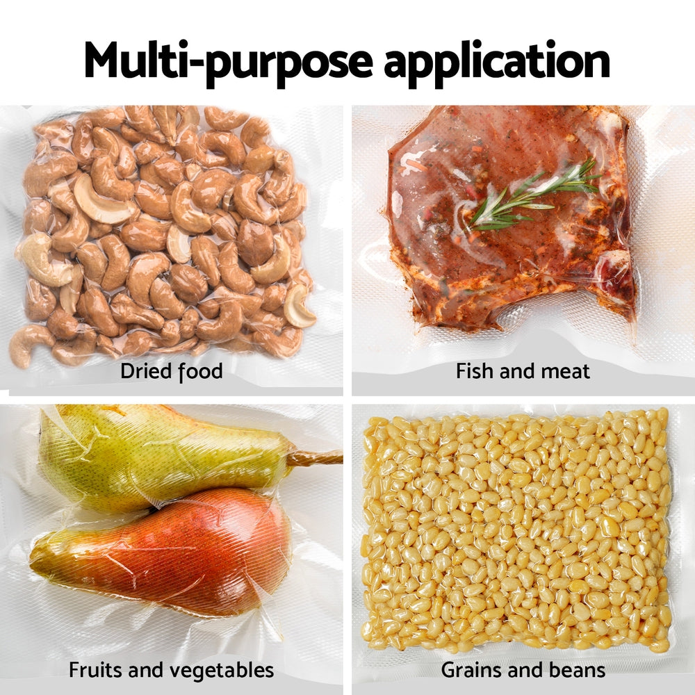 Food Storage: Devanti Food Vacuum Sealer Machine Sealing Cutter 4 Modes Storage Bags 4 Rolls