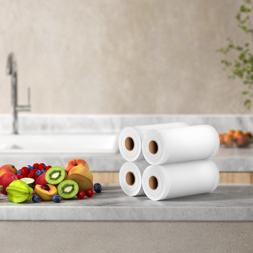 Food Storage: 4 Rolls Food Vacuum Sealer Bags Storage Saver Heat Sealing Bag Pack 15CMX6M