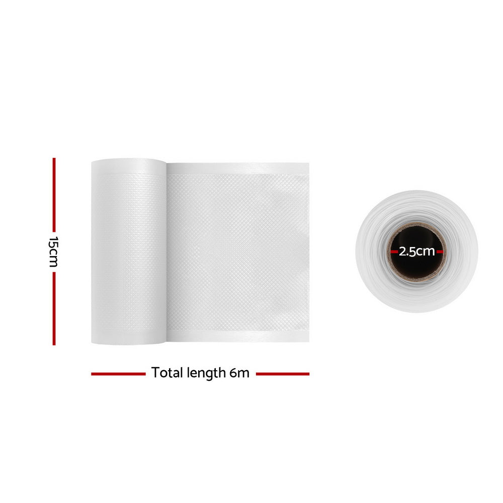 Food Storage: 6 Rolls Food Vacuum Sealer Bags Storage Saver Heat Sealing Bag Pack 15CMX6M