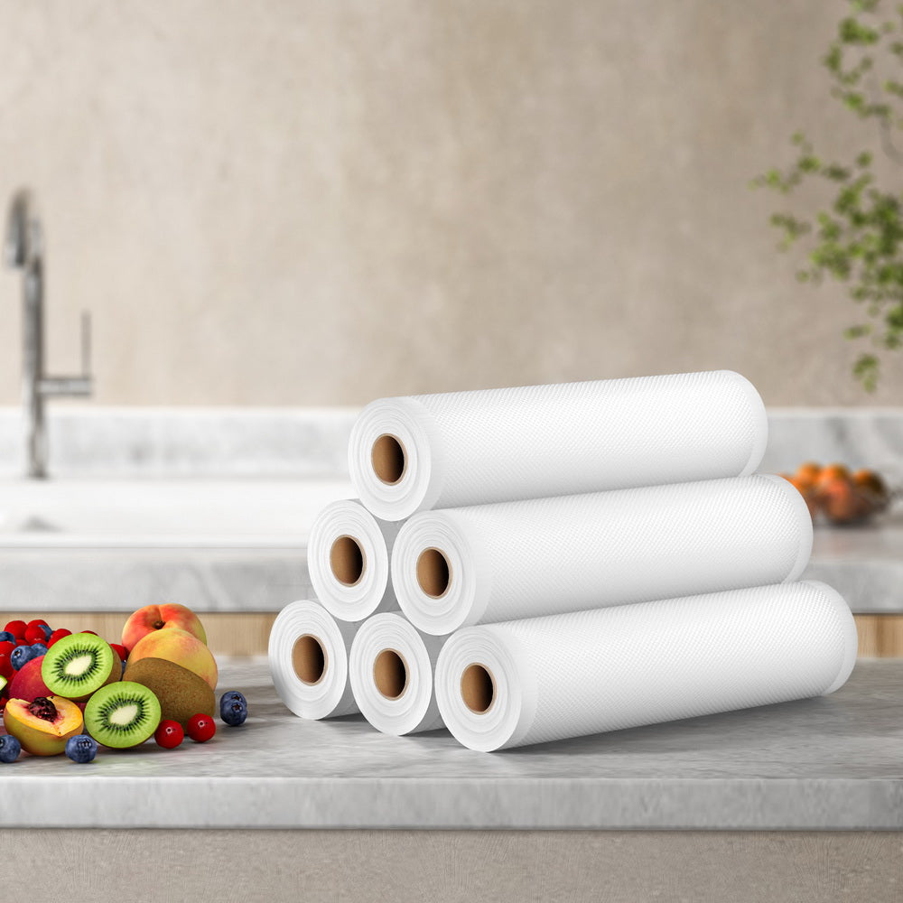 Food Storage: 6 Rolls Food Vacuum Sealer Bags Storage Saver Heat Sealing Bag Pack 28CMX6M