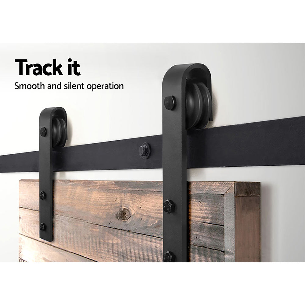 Door Hardware: Cefito Sliding Barn Door Hardware Track Set 2.44m