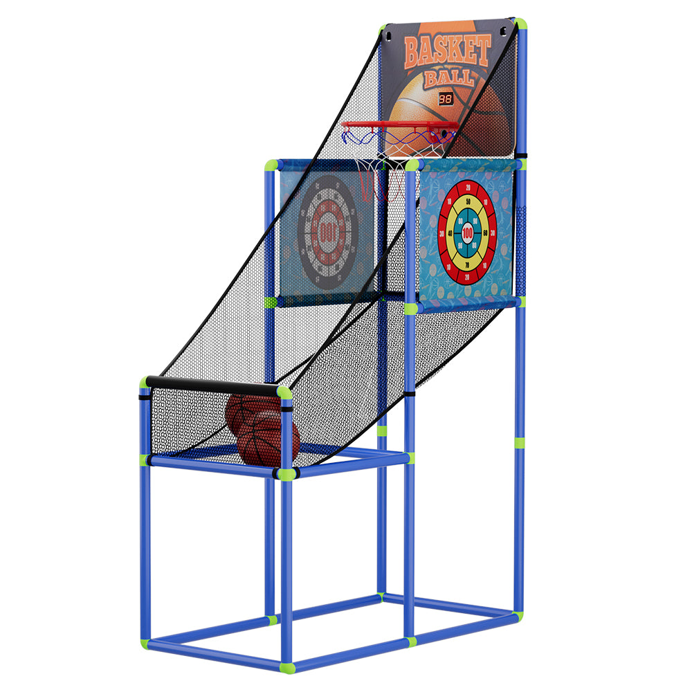 Basketball & Basketball Accessories: Basketball Arcade Game Electronic Scorer 3 Games Adjustable Kids Blue