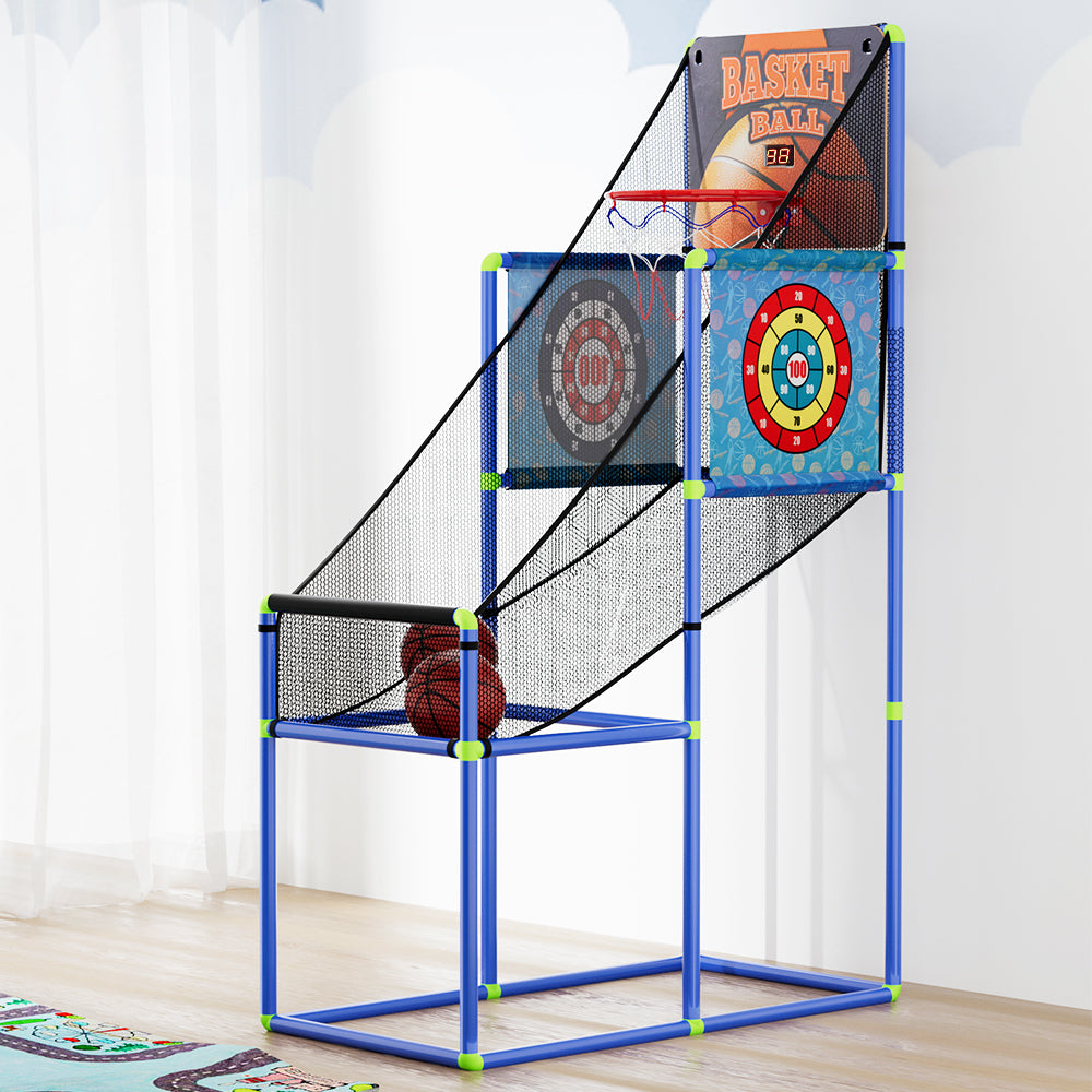 Basketball & Basketball Accessories: Basketball Arcade Game Electronic Scorer 3 Games Adjustable Kids Blue