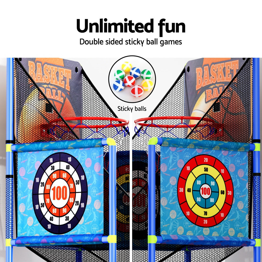 Basketball & Basketball Accessories: Basketball Arcade Game Electronic Scorer 3 Games Adjustable Kids Blue