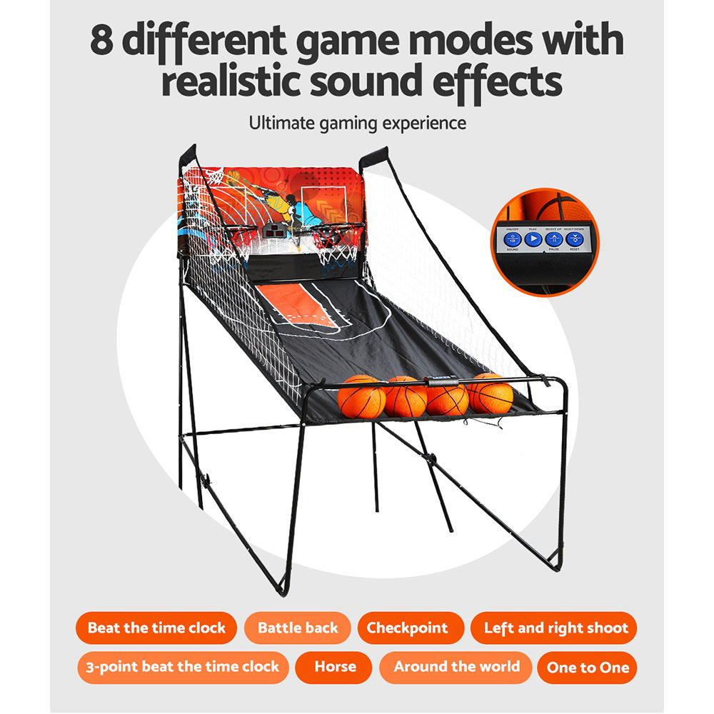 Basketball & Basketball Accessories: Basketball Arcade Game Electronic Scorer 8 Games Double Shoot Black
