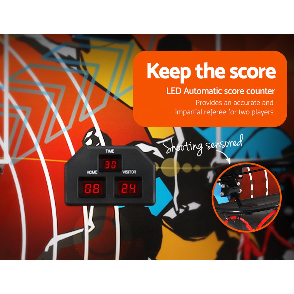 Basketball & Basketball Accessories: Basketball Arcade Game Electronic Scorer 8 Games Double Shoot Black