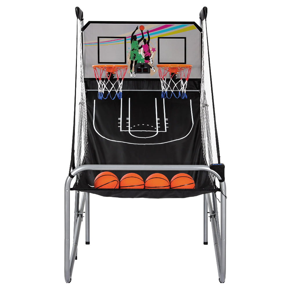 Basketball & Basketball Accessories: Basketball Arcade Game Electronic Scorer 8 Games Double Shoot Grey