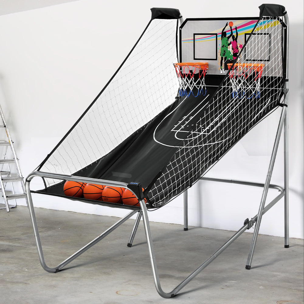 Basketball & Basketball Accessories: Basketball Arcade Game Electronic Scorer 8 Games Double Shoot Grey