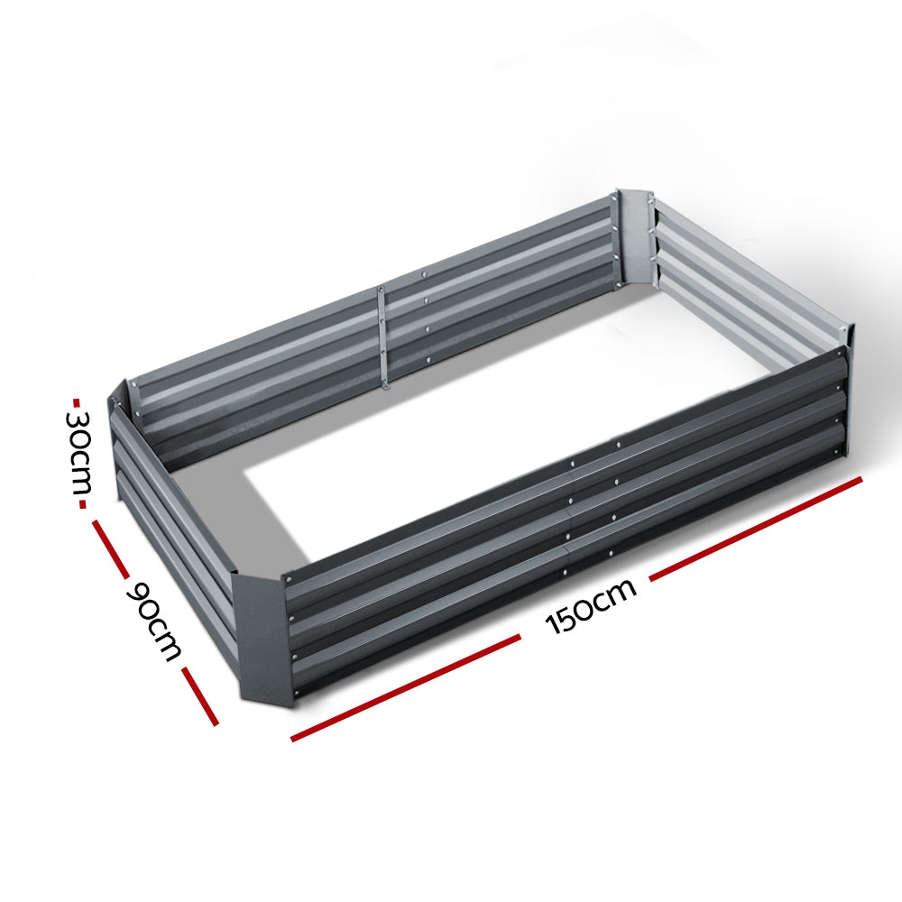 Garden Beds & Planters: Green Fingers Garden Bed 150x90cm Planter Box Raised Container Galvanised Steel