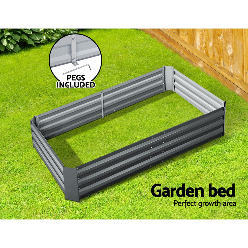 Garden Beds & Planters: Green Fingers Garden Bed 150x90cm Planter Box Raised Container Galvanised Steel