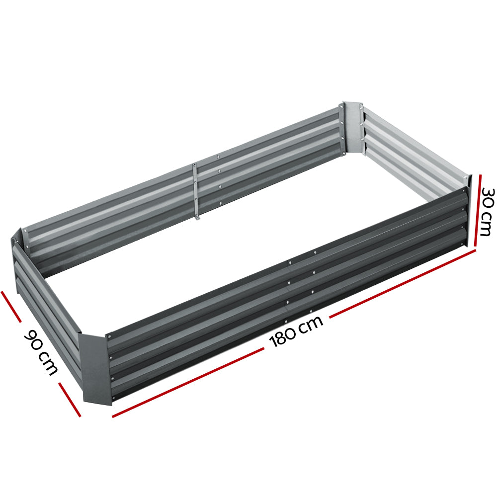 Garden Beds & Planters: Green Fingers Garden Bed 180x90cm Planter Box Raised Container Galvanised Steel