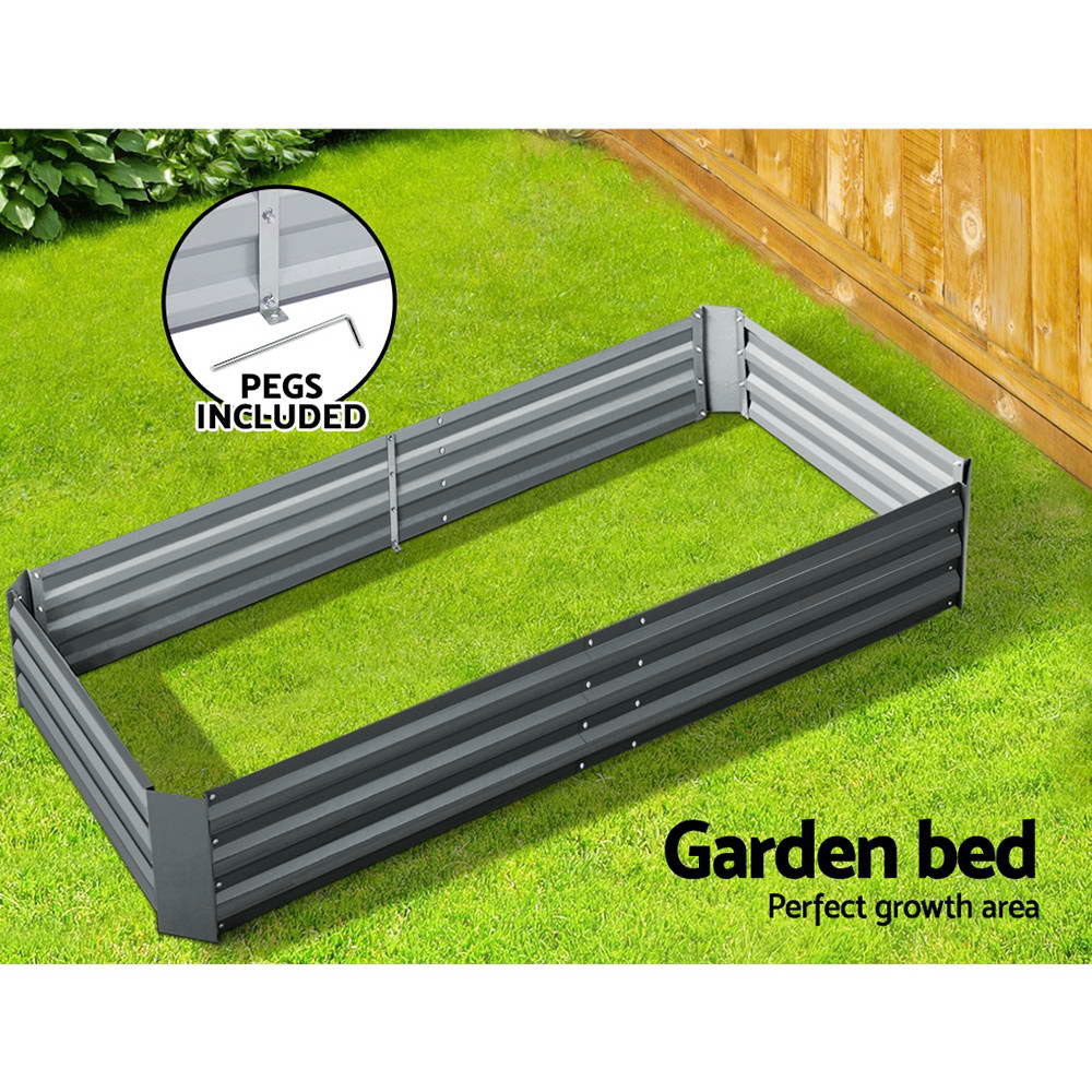 Garden Beds & Planters: Green Fingers Garden Bed 180x90cm Planter Box Raised Container Galvanised Steel