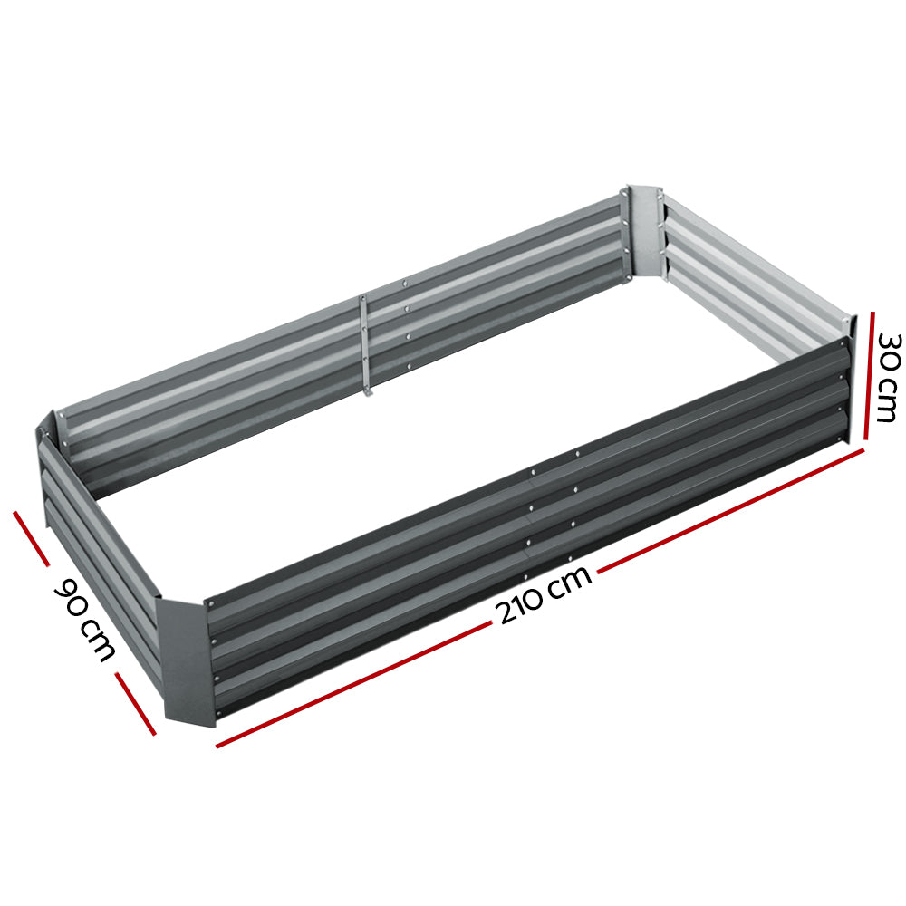 Garden Beds & Planters: Green Fingers Garden Bed 210x90cm Planter Box Raised Container Galvanised Steel