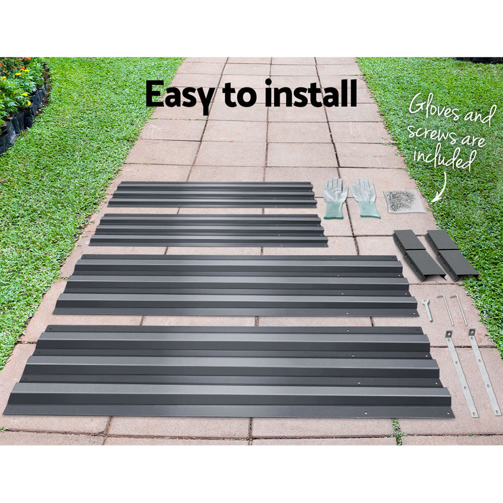 Garden Beds & Planters: Green Fingers Garden Bed 210x90cm Planter Box Raised Container Galvanised Steel