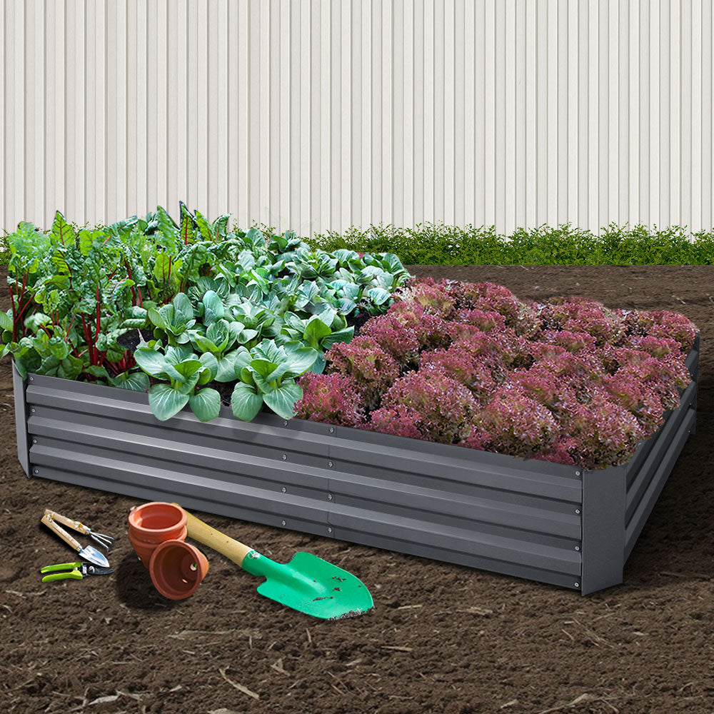 Garden Beds & Planters: Green Fingers Garden Bed 210x90cm Planter Box Raised Container Galvanised Steel