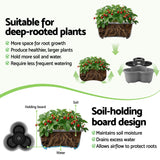 Garden Beds & Planters: Green Fingers 5 Tier Vertical Garden Planter, Stackable Planters with 4 Wheels, Grey, Raised Garden Bed, Garden Tower Indoor Outdoor, Auto Drainage System, for Strawberries, Herbs, Flower, Vegetables