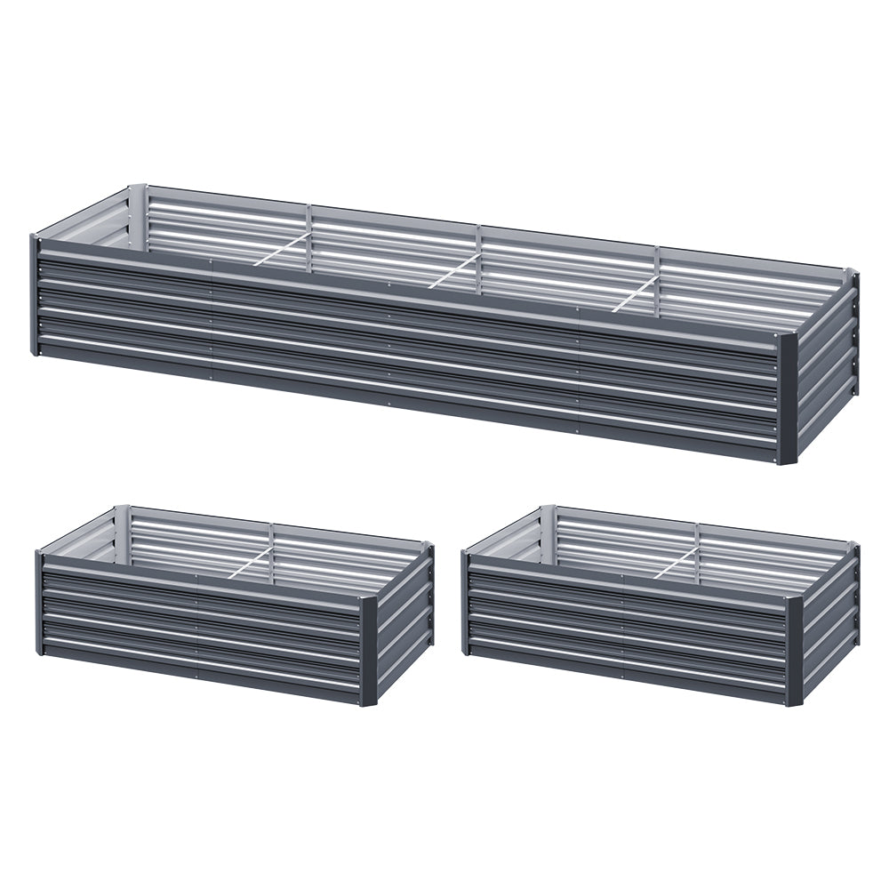 Garden Beds & Planters: Green Fingers Garden Bed 240X80X45cm Planter Box Raised Container Galvanised Herb