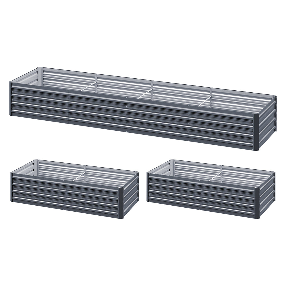 Garden Beds & Planters: Green Fingers Garden Bed 320X80X45cm Planter Box Raised Container Galvanised Herb