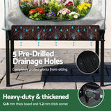 Garden Beds & Planters: Green Fingers Elevated Metal Garden Bed Kit w Mini Greenhouse Cover 116x60cm Stand-Up Height Trellis