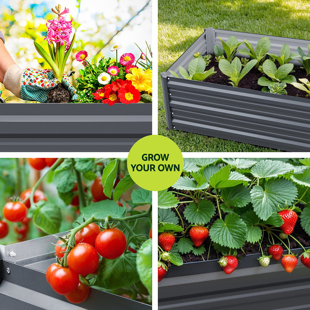 Greenhouses & Accessories: Green Fingers Garden Bed 80X60X30cm Planter Box