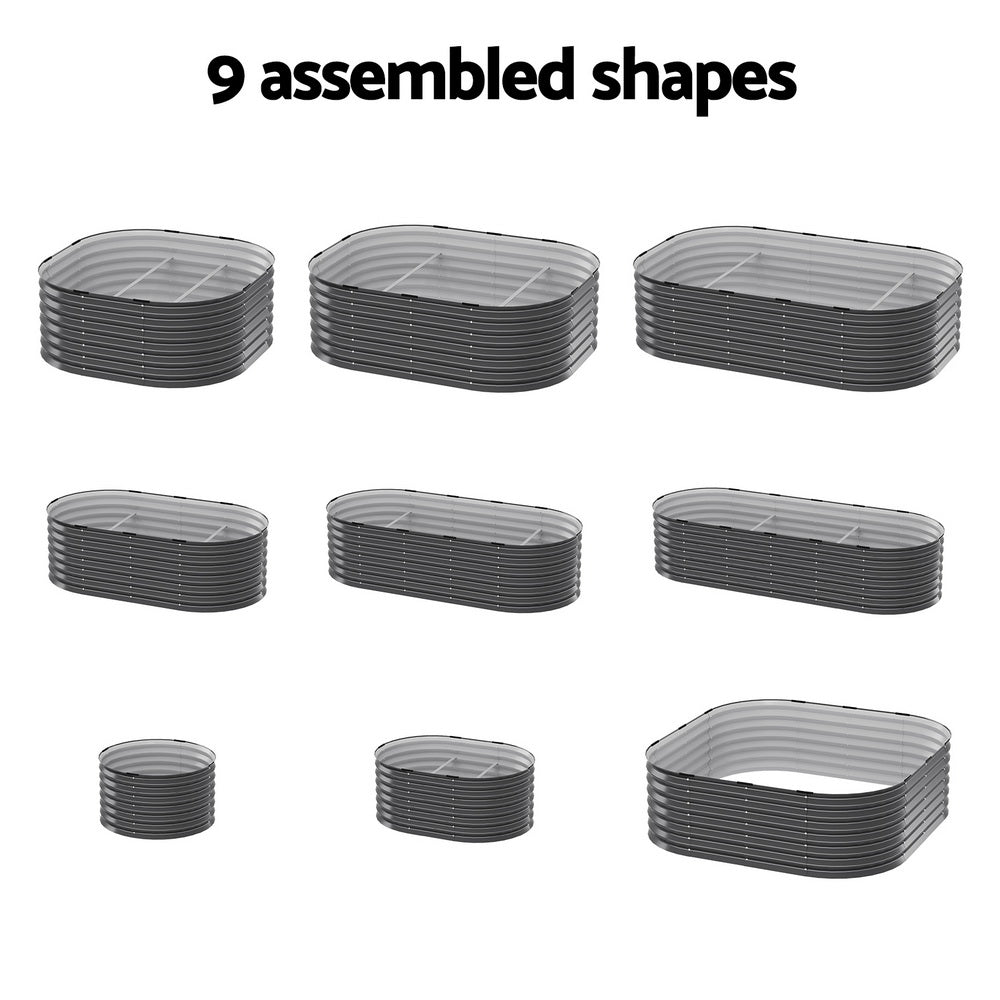 Garden Beds & Planters: Green Fingers Garden Bed 9 In 1 Modular Planter Box Raised Container Galvanised