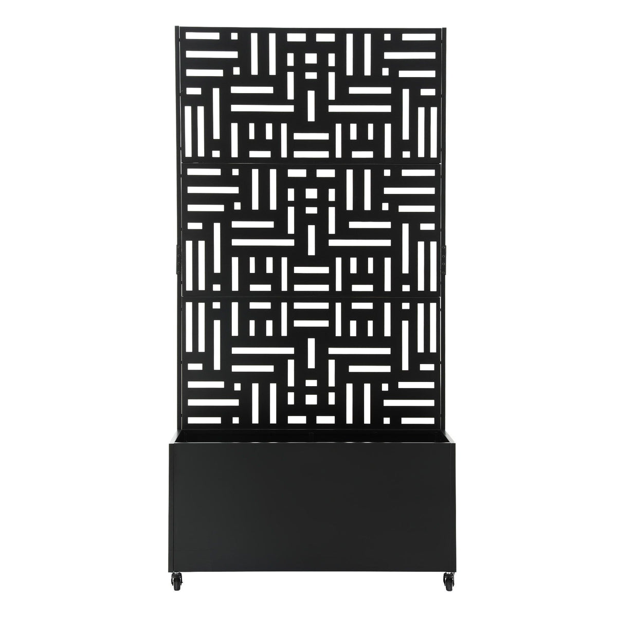 Green Fingers Mobile Planter Box Garden Bed with Trellis Privacy Screen & Lockable Wheels for Climbing Plants