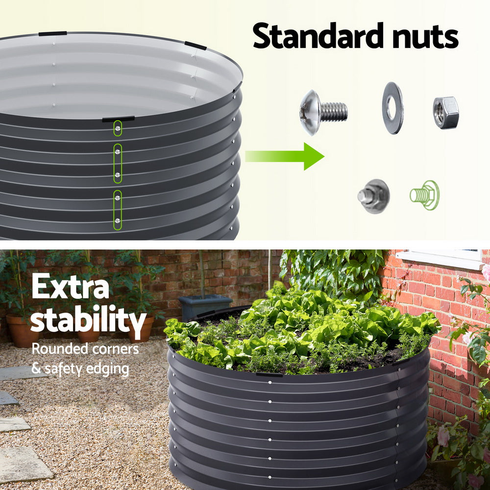 Garden Beds & Planters: Green Fingers Garden Bed 90X45cm Planter Box Raised Container Galvanised Steel