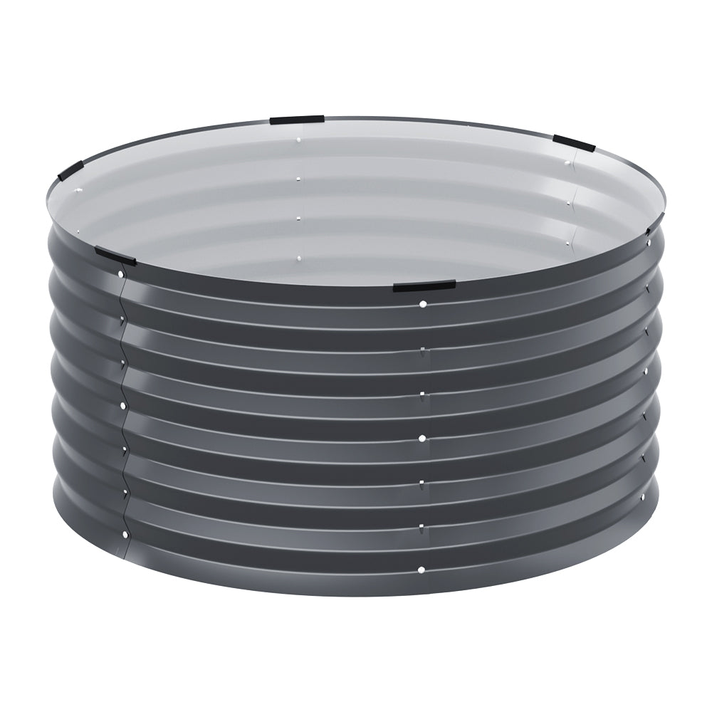 Garden Ornaments: Green Fingers Garden Bed 90X45cm Round Latches Planter Box Raised Galvanised Herb