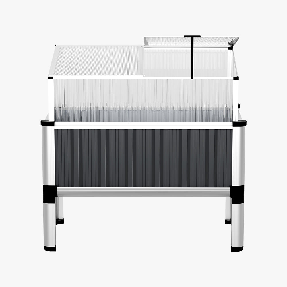 Greenhouses & Accessories: Green Fingers Garden Bed 80x49x74cm Greenhouse Planter Box Raised Galvanised Herb