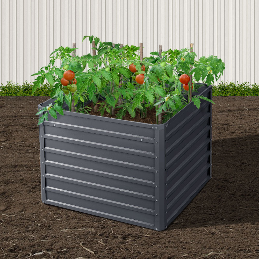 Garden Beds & Planters: Green Fingers 2x Garden Bed 100x100x77cm Planter Box Raised Container Galvanised