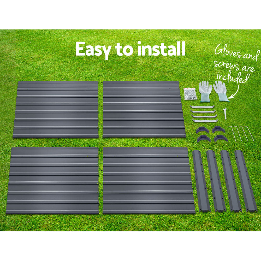 Garden Beds & Planters: Green Fingers 2x Garden Bed 100x100x77cm Planter Box Raised Container Galvanised